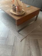 Leolux Salontafel - Eikenhout & Metaal, Gebruikt, 100 tot 150 cm, Eikenhout, Minder dan 50 cm