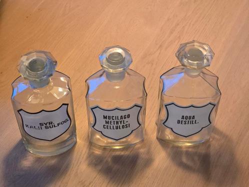 Set van 3 antiek 19de eeuwse grote Apothekersflessen €89 !!, Antiek en Kunst, Antiek | Glas en Kristal, Ophalen of Verzenden