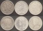 3 kwartjes Wilhelmina 1915, 1916 & 1917 zilver, Postzegels en Munten, Munten | Nederland, Verzenden, Koningin Wilhelmina, 25 cent