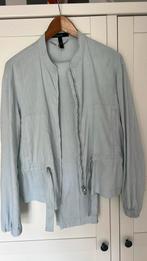 Linnen lichtblauw broekpak van Marc Cain, N3,, Kleding | Dames, Ophalen of Verzenden, Gedragen, Blauw, Kostuum of Pak