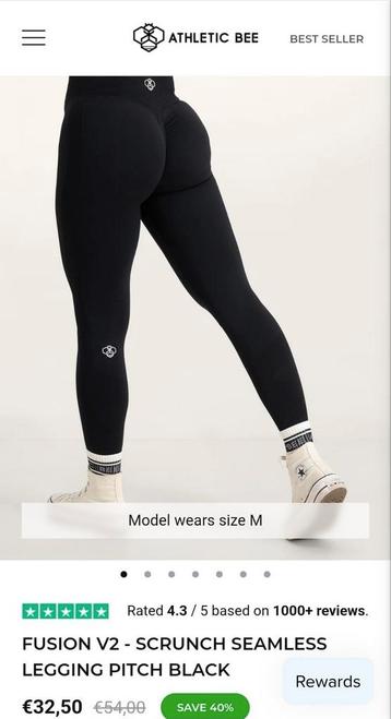 Fusion V2 - Scrunch Naadloze Legging Zwart beschikbaar voor biedingen