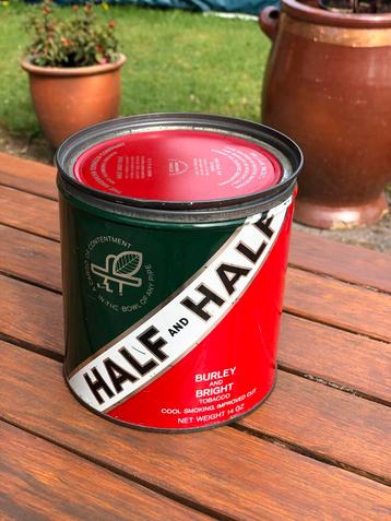 Half and half vintage amerikaanse tabaksblik beschikbaar voor biedingen