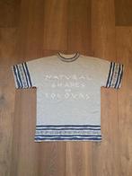 Ruimvallend T-shirt grijs met jeansblauwe print; medium, Lerros, Maat 48/50 (M), Ophalen of Verzenden, Grijs