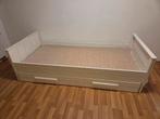 Bed 1 persoons 90x200 cm incl. Lade en lattenbodem, Huis en Inrichting, Ophalen, 90 cm, Eenpersoons, Wit