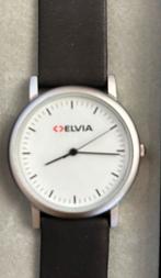 Horloge met Elvia logo, Sieraden, Tassen en Uiterlijk, Horloges | Heren, Overige merken, Leer, Polshorloge, Nieuw