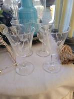 4 vintage geslepen wijnglazen  p/st 2.95, Heikant 21 Kaatsheuvel, Overige typen, Belle Vieille Brocante, Ophalen of Verzenden