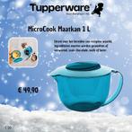 Tupperware Microcook Maatkan # 1 liter, Huis en Inrichting, Keuken | Tupperware, Ophalen of Verzenden, Nieuw, Blauw