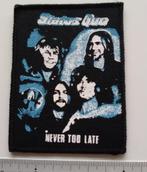 Status Quo zeldzame 1981 vintage never too late patch s60, Verzenden, Nieuw, Kleding