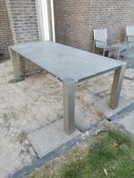 Tuintafel met granieten blad, Tuin en Terras, Ophalen, Gebruikt, Rechthoekig, Rvs