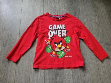 ANGRY BIRDS rode longsleeve met opdruk maat 116 ~ SC3011 beschikbaar voor biedingen