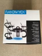 Randwyck theeglazen en theepot set met Randwyck verwarmer, Glas, Glas of Glazen, Zo goed als nieuw, Ophalen