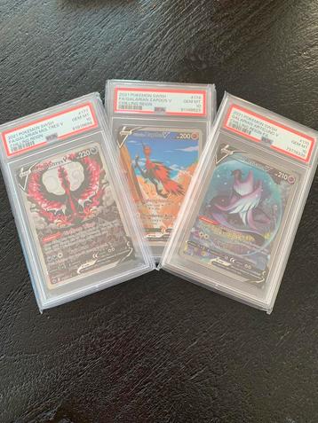 Galarian moltres, articuno & zapdos PSA 10 beschikbaar voor biedingen