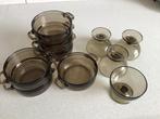 Soepkommen en coupes VINTAGE rookglas, Huis en Inrichting, Ophalen, Nieuw, Glas
