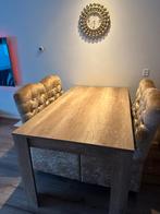 Inboedel:hoekbank, Eettafel, stoelen, barkast, klok, spiegel, Huis en Inrichting, Tafels | Eettafels, Ophalen, 100 tot 150 cm