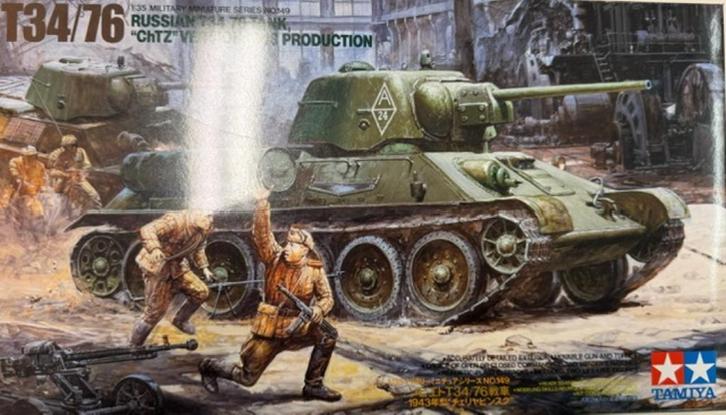 Coelianmodels, Tamiya 35149, T34/76 "ChTZ", 1/35, € 32,99, Hobby en Vrije tijd, Modelbouw | Auto's en Voertuigen, Nieuw, Tank