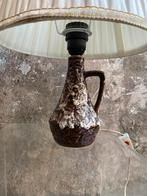 Keramiek tafellamp met originele kap , jaren 70, Gebruikt, Duitsland, Stof, Ophalen of Verzenden