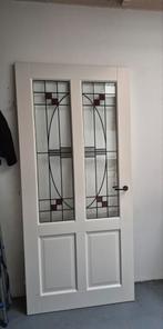 Glas in lood binnendeur - 95x211 cm, Gebruikt, Binnendeur, Ophalen of Verzenden, Glas