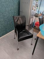 leren eetkamer stoelen, verstelbaar €50-, Huis en Inrichting, Ophalen, Gebruikt, Zwart, Leer