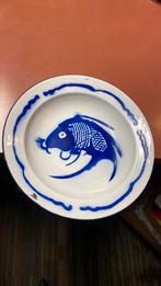 Emaile China oud koi karper bord, Ophalen of Verzenden