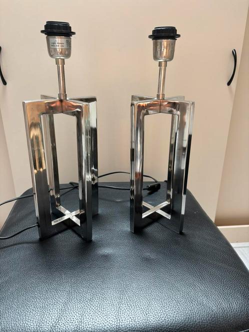 Light Makers tafellampen verchroomd/vernikkeld, Huis en Inrichting, Lampen | Tafellampen, Gebruikt, Minder dan 50 cm, Metaal, Ophalen of Verzenden