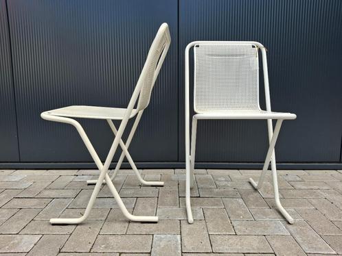 Design tuinstoelen Canguro Arrben Italie 1980, Huis en Inrichting, Stoelen, Gebruikt, Twee, Metaal, Wit, Ophalen