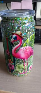 Glitter Beker Snow Globe Flamingo - Handgemaakt, Ophalen of Verzenden, Nieuw