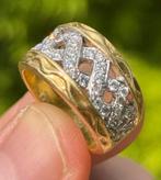 18k gouden bandring 14,9 gram met 38 natuurlijke diamanten!, 18 tot 19, Ophalen of Verzenden, Dame of Heer, Met edelsteen