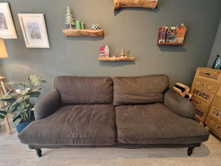 IKEA STOCKSUND 3-zits bank - Donkergroen + Nieuwe hoes, Huis en Inrichting, Banken | Bankstellen, Gebruikt, Rechte bank, Driepersoons