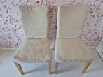 2 stoelen, beige, wasbaar hoes, Ophalen, Hout, Gebruikt, Twee