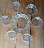 Twee sets 1+6 schalen Arcoroc Brittania Thumbprint Duimprint, Gebruikt, Ophalen of Verzenden, Overige stijlen, Glas