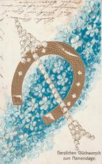 GOUDOPDRUK RELIEF HOEFIJZER BEGIN 1900 ZEER MOOI. KK915, Ophalen of Verzenden, Voor 1920, Gelopen, Overige thema's