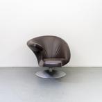 2x Leolux Parabolica Fauteuils Set Bruin Leer - Aluminium, Huis en Inrichting, Fauteuils, Niet ingevuld, 125 tot 150 cm, Niet ingevuld