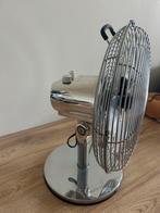 Chroom tafel ventilator, Witgoed en Apparatuur, Ventilatoren, Ophalen of Verzenden, Zo goed als nieuw, Tafelventilator