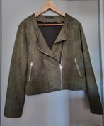 Kort en zacht, XL, mosgroen damesjasje met ritssluiting., Maat 46/48 (XL) of groter, Pescara, Ophalen of Verzenden, Zo goed als nieuw