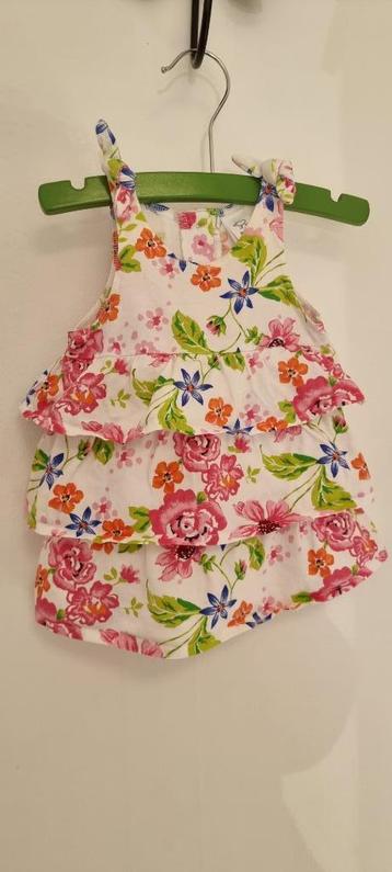 Babyclub jurk wit met bloemen maat 56 in zeer goede staat  beschikbaar voor biedingen