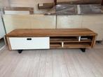 Xooon Vision TV-meubel - Massief Teak & Wit, Ophalen, 150 tot 200 cm, Teakhout, Zo goed als nieuw
