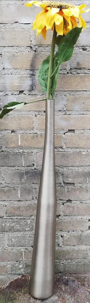 Vaas. Solifleur. RVS. Design vaas. 70 cm., Huis en Inrichting, Woonaccessoires | Vazen, Zo goed als nieuw, Overige kleuren, 50 tot 75 cm