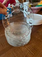 12 oude gebak bordjes, Ophalen, Gebruikt, Glas, Bord(en)