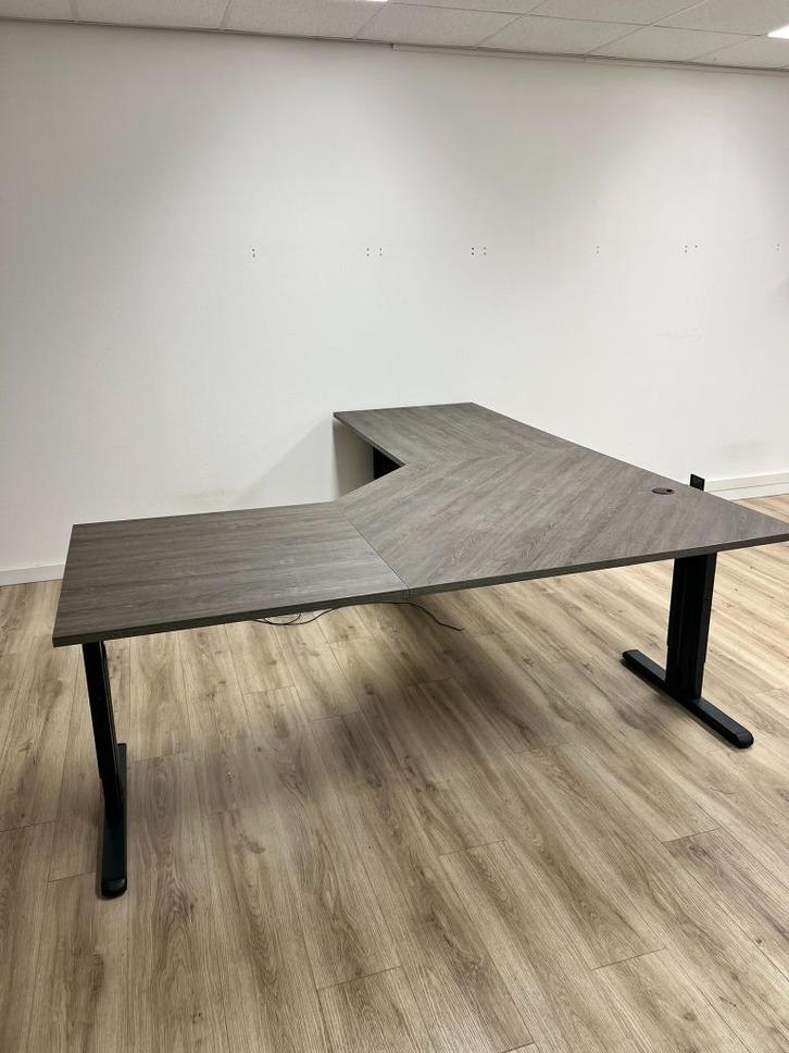 BUREAU TAFELS antraciet-bruin eiken div. afmetingen, Huis en Inrichting, Bureaus, Zo goed als nieuw, Bureau, Ophalen