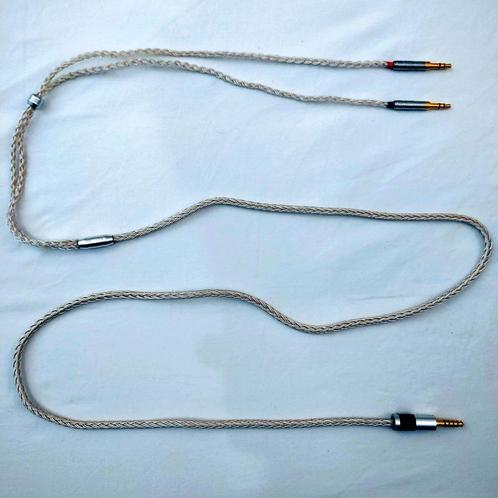 Hoodftelefoon Kabel Gebalanceerd 4.4 mm naar 2x 3.5 mm, Audio, Tv en Foto, Audiokabels en Televisiekabels, Zo goed als nieuw, Interlink-kabel