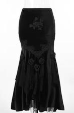 NIEUW! Zwart fluwelen gothic rok lang roos | maat M en L, Zwart, Maat 42/44 (L), Nieuw, Ophalen of Verzenden