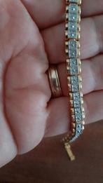Gold plate armband met zilverkleurig bewerkt boven op, Ophalen of Verzenden, Zo goed als nieuw