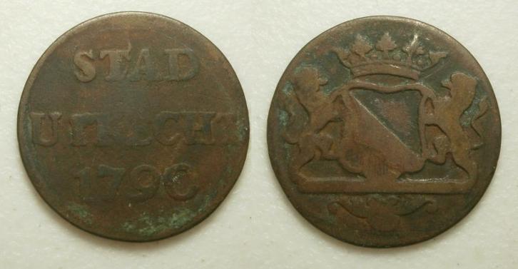 PD10698 Utrecht Stad Duit 1790, Postzegels en Munten, Munten | Nederland, Losse munt, 1 cent, Vóór koninkrijk, Ophalen of Verzenden