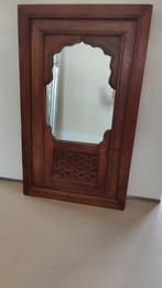Antieke Oosterse Spiegel in Houten Lijst, Antiek en Kunst, Antiek | Spiegels, Ophalen, Rechthoekig