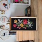 Vintage geborduurde  schilderij., Antiek en Kunst, Ophalen
