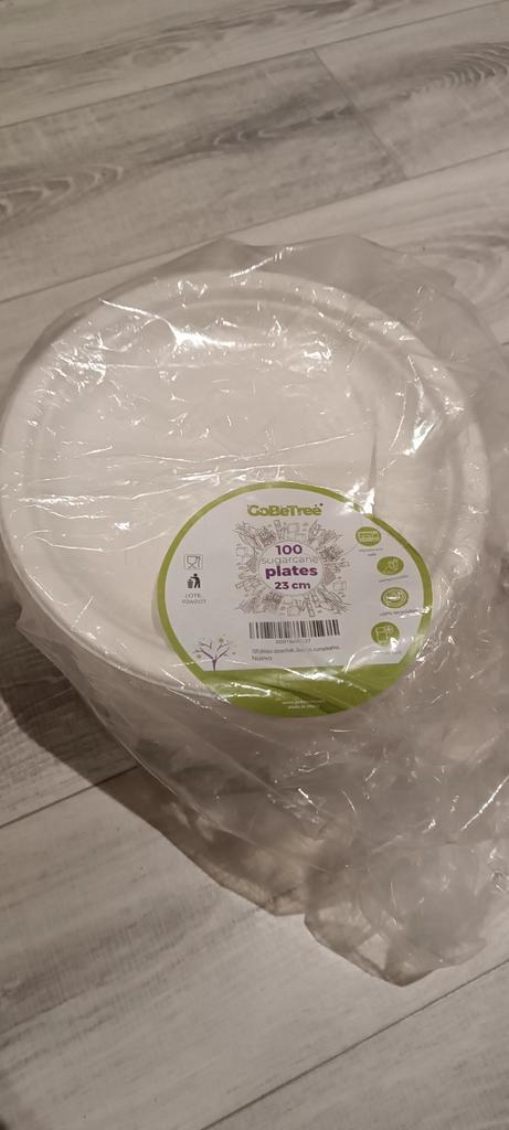 100 st. wegwerp borden van suikerriet 23 cm – GoBeTree –, Tuin en Terras, Barbecue-accessoires, Zo goed als nieuw, Ophalen of Verzenden