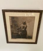 Photogravure 1908 Het Melkmeisje Roeloffzen-Hübner v Santen, Antiek en Kunst, Kunst | Etsen en Gravures, Ophalen of Verzenden