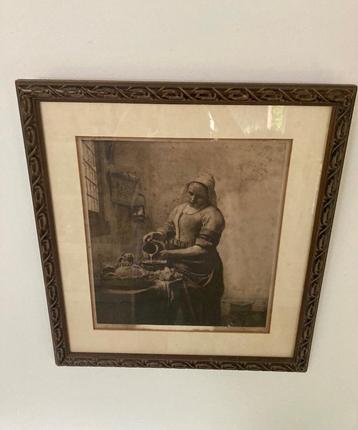 Photogravure 1908 Het Melkmeisje Roeloffzen-Hübner v Santen beschikbaar voor biedingen