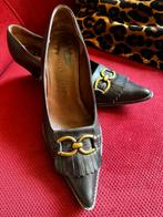 leren donkerbruine pumps, Kleding | Dames, Schoenen, Ophalen, Zo goed als nieuw, Bruin