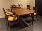 Complete eetkamer set tafel 180 x 90 cm met 4 stoelen, Ophalen, Gebruikt, Klassieke styl, 4 tot 6 stoelen